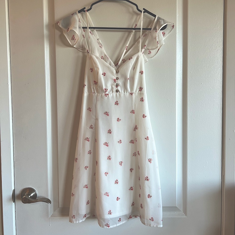 White floral sun dress